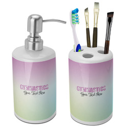 Gymnastics with Name/Text Ceramic Bathroom Accessories Set