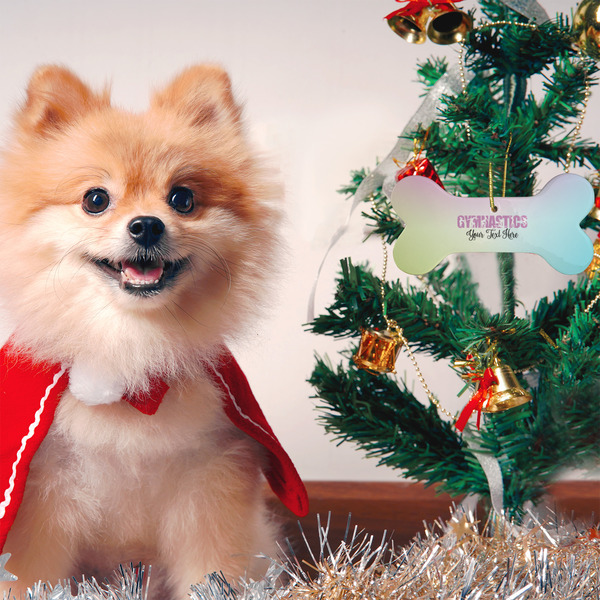 Gymnastics with Name/Text Ceramic Flat Ornament - Bone (LIFESTYLE)