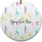 Gymnastics with Name/Text Round Ceramic Ornament