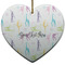 Gymnastics with Name/Text Ceramic Flat Ornament - Heart (Front)