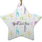Gymnastics with Name/Text Ceramic Flat Ornament - Star (Front)