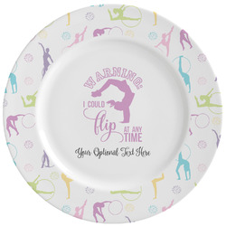 Gymnastics with Name/Text Ceramic Dinner Plates (Set of 4) (Personalized)