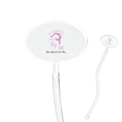 Gymnastics with Name/Text 7" Oval Plastic Stir Sticks - Clear
