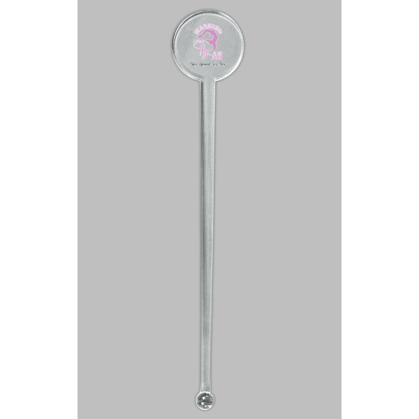 Gymnastics with Name/Text Clear Plastic 7" Stir Stick - Round - Single Stick