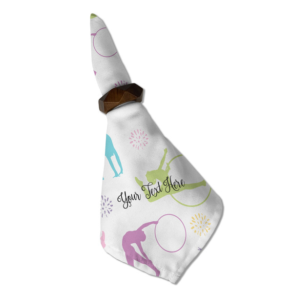 Gymnastics with Name/Text Cloth Napkins - Personalized Dinner (Folded in Ring) (MAIN)
