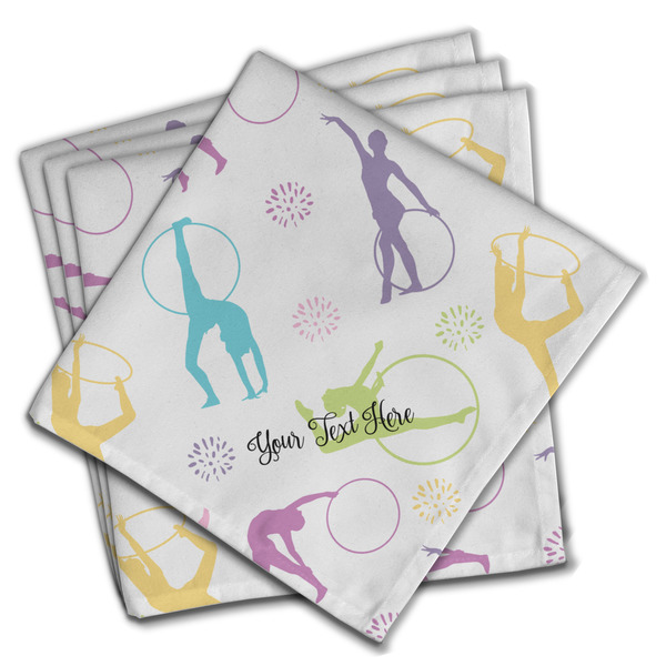 Custom Gymnastics with Name/Text Cloth Napkins (Set of 4) (Personalized)