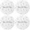 Gymnastics with Name/Text Coaster Round Rubber Back - Apvl