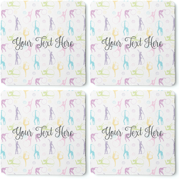 Gymnastics with Name/Text Coaster Rubber Back - Apvl