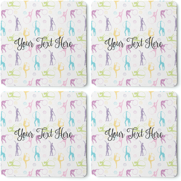 Gymnastics with Name/Text Coaster Rubber Back - Apvl