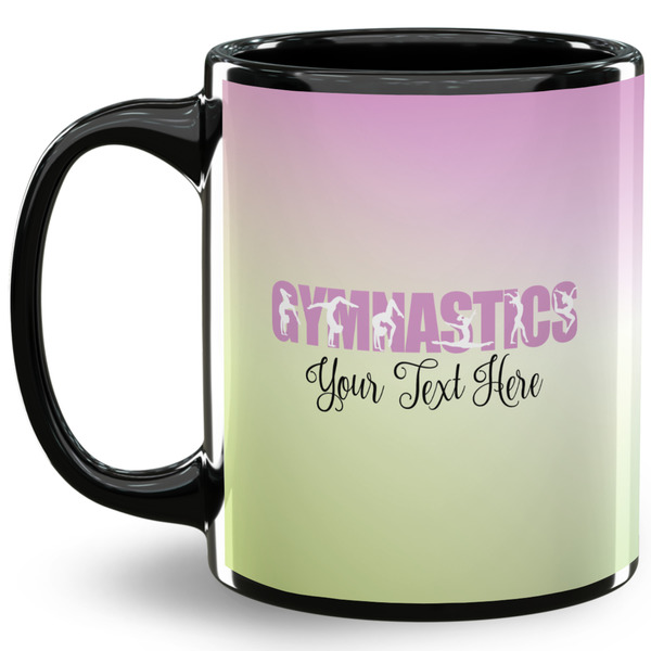 Custom Gymnastics with Name/Text 11 Oz Coffee Mug - Black