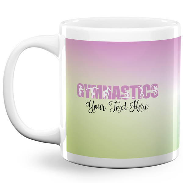 Custom Gymnastics with Name/Text 20 Oz Coffee Mug - White
