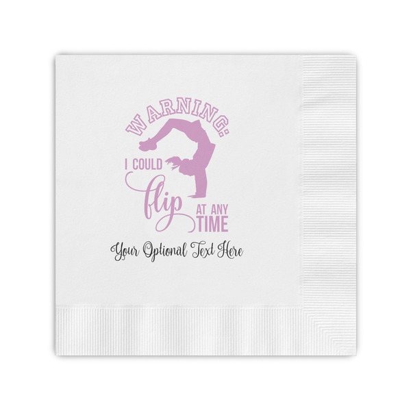 Custom Gymnastics with Name/Text Coined Cocktail Napkins