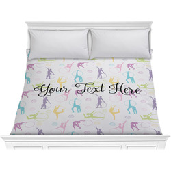 Gymnastics with Name/Text Comforter - King (Personalized)