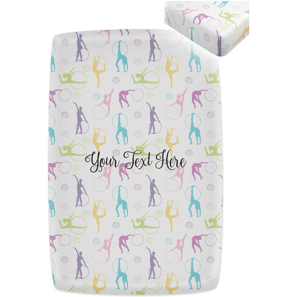 Gymnastics with Name/Text Crib Fitted Sheet - Apvl