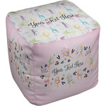 Gymnastics with Name/Text Cube Pouf Ottoman - 13" (Personalized)
