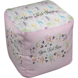 Gymnastics with Name/Text Cube Pouf Ottoman (Personalized)