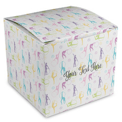 Gymnastics with Name/Text Cube Favor Gift Boxes