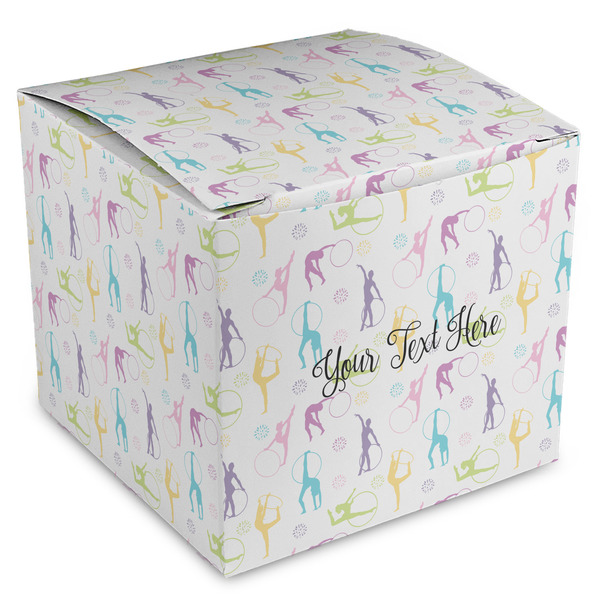 Custom Gymnastics with Name/Text Cube Favor Gift Boxes