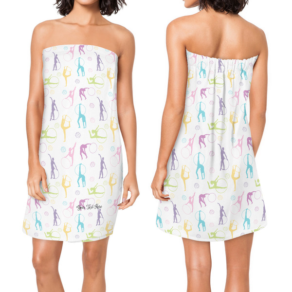 Gymnastics with Name/Text Custom Bath Wrap - Front & Back View