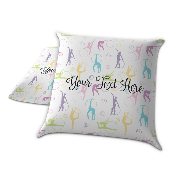 Gymnastics with Name/Text Decorative Pillow Case - TWO