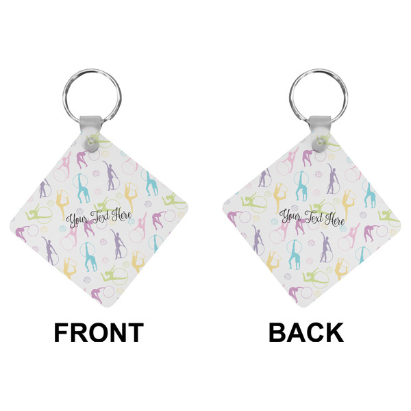 Gymnastics with Name/Text Diamond Keychain (Front + Back)