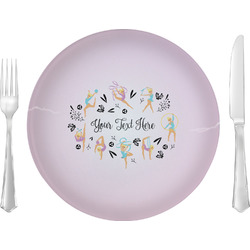 Gymnastics with Name/Text 10" Glass Lunch / Dinner Plates - Single or Set (Personalized)