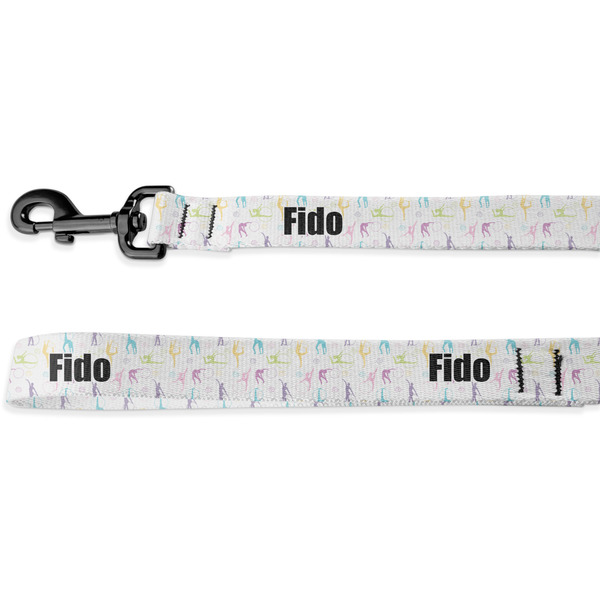 Custom Gymnastics with Name/Text Deluxe Dog Leash - 4 ft (Personalized)