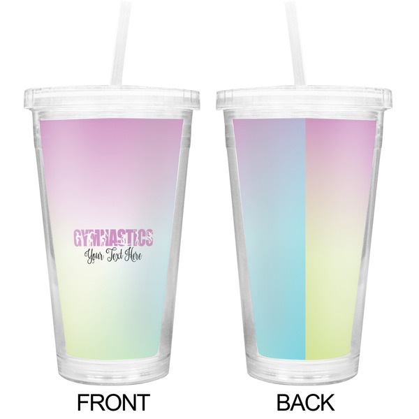 Gymnastics with Name/Text Double Wall Tumbler with Straw - Approval