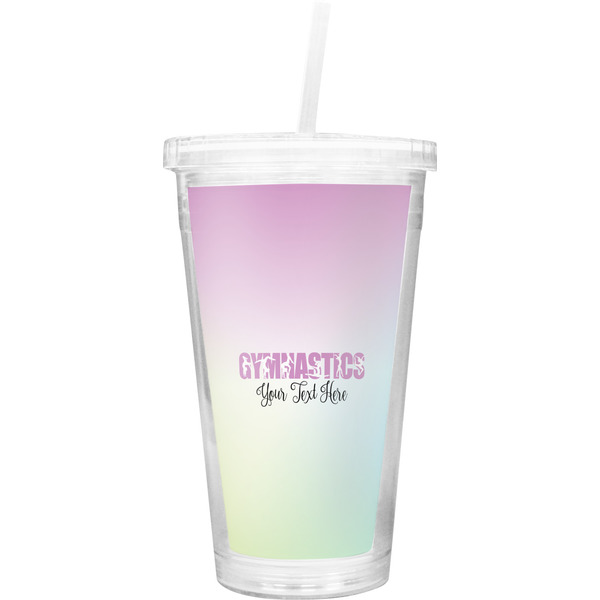 Custom Gymnastics with Name/Text Double Wall Tumbler with Straw (Personalized)