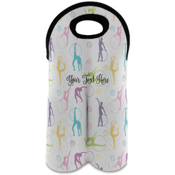 Gymnastics with Name/Text Wine Tote Bag (2 Bottles) (Personalized)
