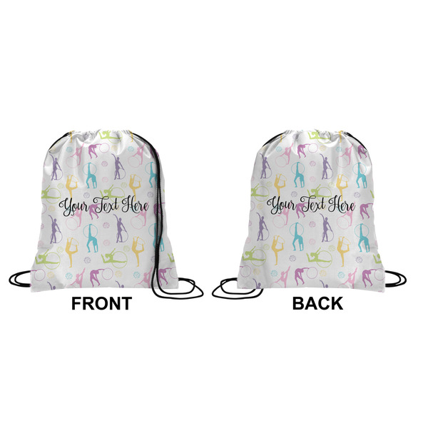 Gymnastics with Name/Text Drawstring Backpack Front & Back Medium