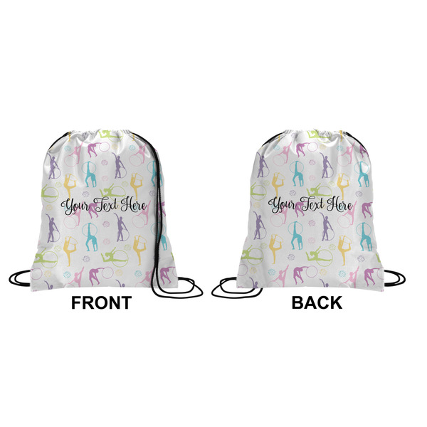 Gymnastics with Name/Text Drawstring Backpack Front & Back Small