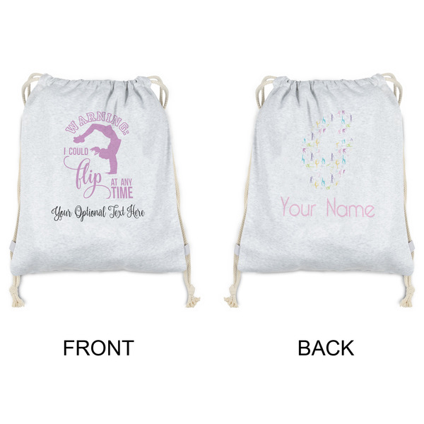Gymnastics with Name/Text Drawstring Backpacks - Sweatshirt Fleece - Double Sided - APPROVAL