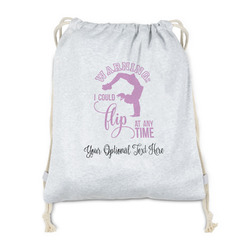 Gymnastics with Name/Text Drawstring Backpack - Sweatshirt Fleece