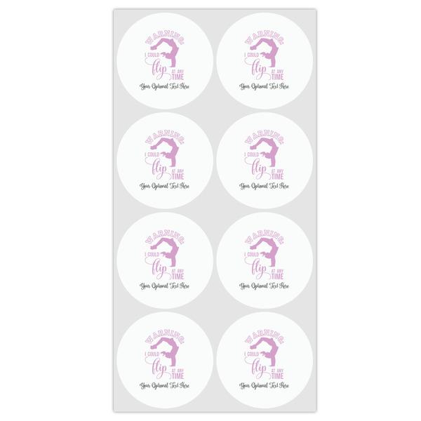 Gymnastics with Name/Text Drink Topper - Medium - Set of 12