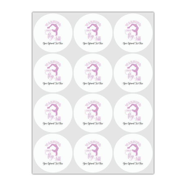 Gymnastics with Name/Text Drink Topper - Small - Set of 12