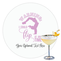 Gymnastics with Name/Text Printed Drink Topper - 3.5"