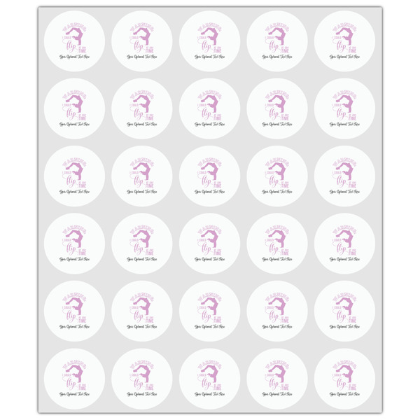 Gymnastics with Name/Text Drink Topper - XSmall - Set of 30