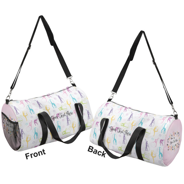 Gymnastics with Name/Text Duffle bag large front and back sides