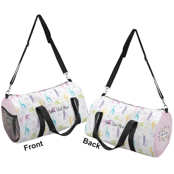 Gymnastics with Name/Text Duffle bag small front and back sides