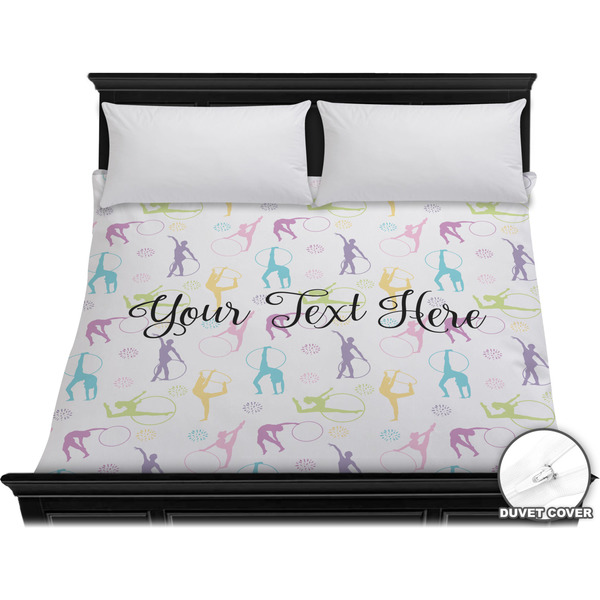 Custom Gymnastics with Name/Text Duvet Cover - King (Personalized)