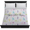 Gymnastics with Name/Text Duvet Cover - Queen - On Bed - No Prop