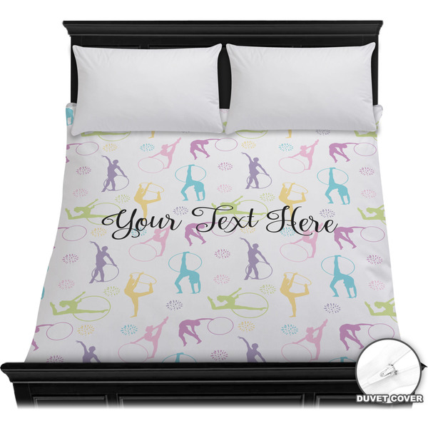 Custom Gymnastics with Name/Text Duvet Cover - Full / Queen (Personalized)