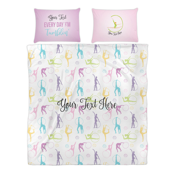 Gymnastics with Name/Text Duvet cover Set - Queen - Alt Approval
