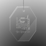 Gymnastics with Name/Text Engraved Glass Ornament - Octagon