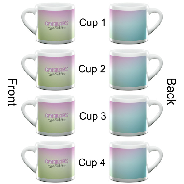Gymnastics with Name/Text Espresso Cup - 6oz (Double Shot Set of 4) APPROVAL