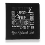 Gymnastics with Name/Text Leather Binder - 1" - Black