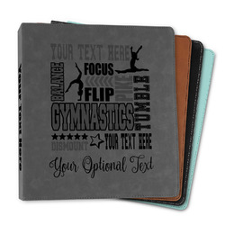 Gymnastics with Name/Text Leather Binder - 1"