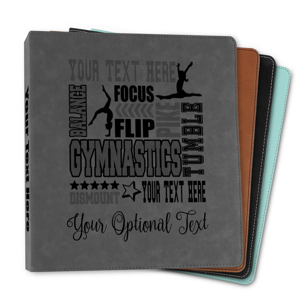 Custom Gymnastics with Name/Text Leather Binder - 1"