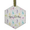 Gymnastics with Name/Text Frosted Glass Ornament - Hexagon